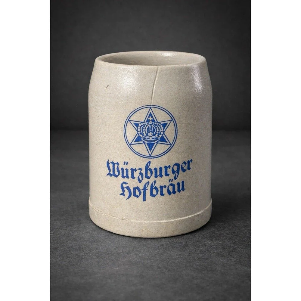 Vintage Wurzburger Hofbrau 0.5L Stoneware Beer Stein Mug Made in Germany